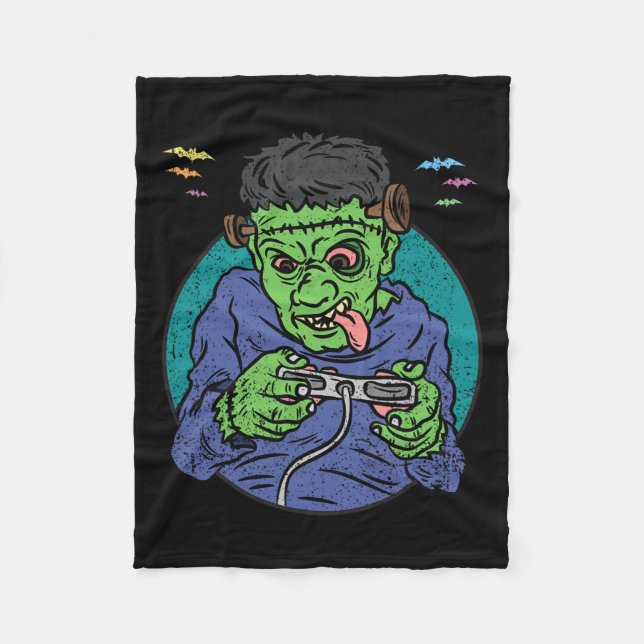 Monster Halloween Costume Gaming Video-game Contro Fleece Blanket (Front)