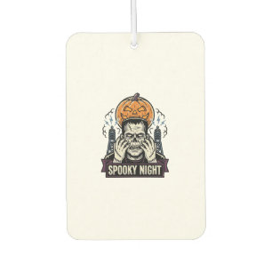 Monster Halloween Shirt with Pumpkin Moon Engravin Air Freshener
