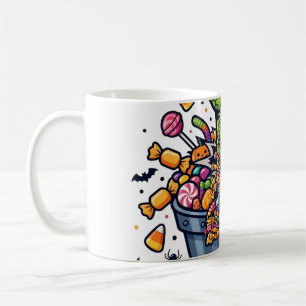 Monster Hand Candy Bucket Trick or Treat Art Coffee Mug