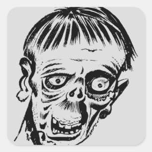 monster head square sticker