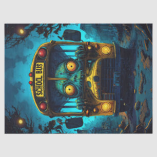 Monster Horror Bus Blue Yellow Decoupage Tissue Paper