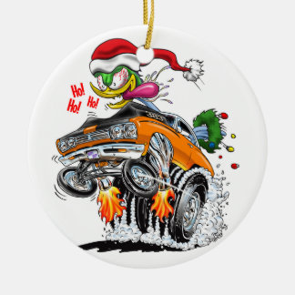 Monster Hot Rod Santa Bird Ho! Ho! Ho! Ceramic Ornament