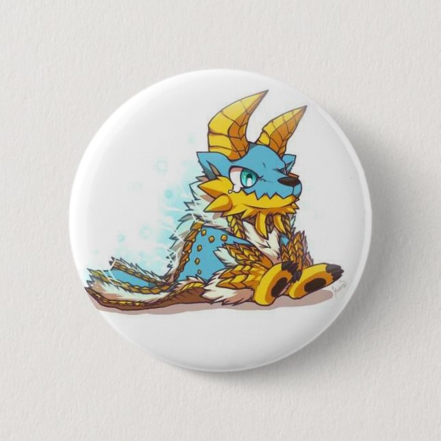 Monster Hunter Chibi zinogre 2 Inch Round Button (Front)