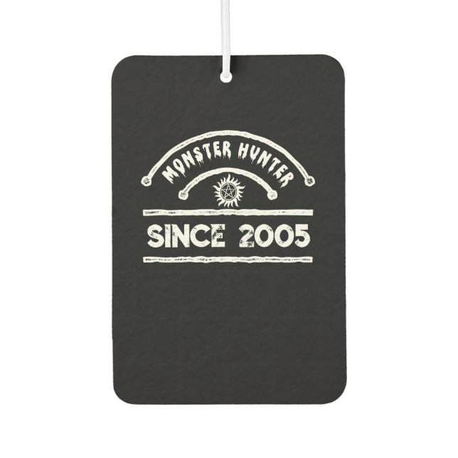 Monster Hunter Sigil Distressed Typography Air Freshener (Front)