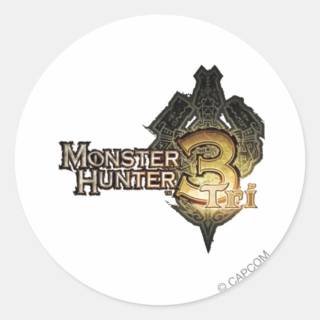 Monster Hunter Tri logo Classic Round Sticker (Front)