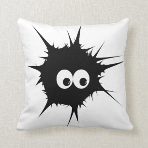 Monster in black throw pillow