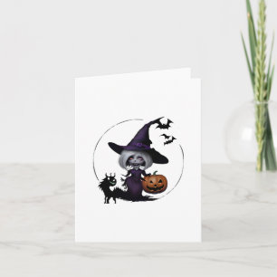 Monster In Halloween Sticker Card