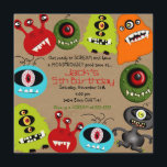 Monster Invitations<br><div class="desc">This is an adorable invitation for any child that loves MONSTERS... and is having a monster Party! All of these monsters were thought up by my son Jack and hand drawn by me... he gave each monster a name and hopes that your children love them as much as he does!...</div>