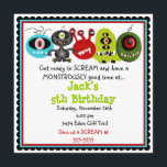 Monster Invitations<br><div class="desc">This is an adorable invitation for any child that loves MONSTERS... and is having a monster Party! All of these monsters were thought up by my son Jack and hand drawn by me... he gave each monster a name and hopes that your children love them as much as he does!...</div>