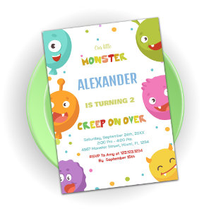 Monster Invitations d'anniversaire Aquarelles Ball