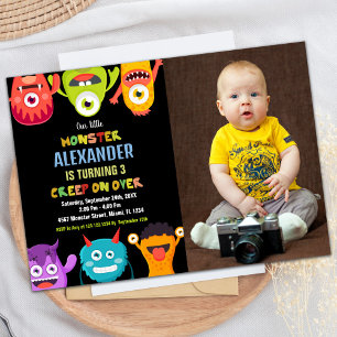 Monster Invitations d'anniversaire, Monsters une p