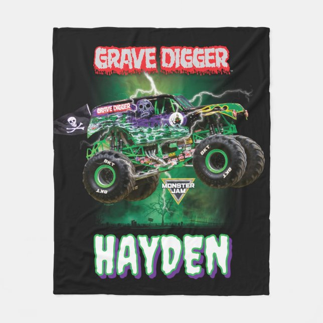 Monster Jam Grave Digger - Personalized Fleece Blanket (Front)