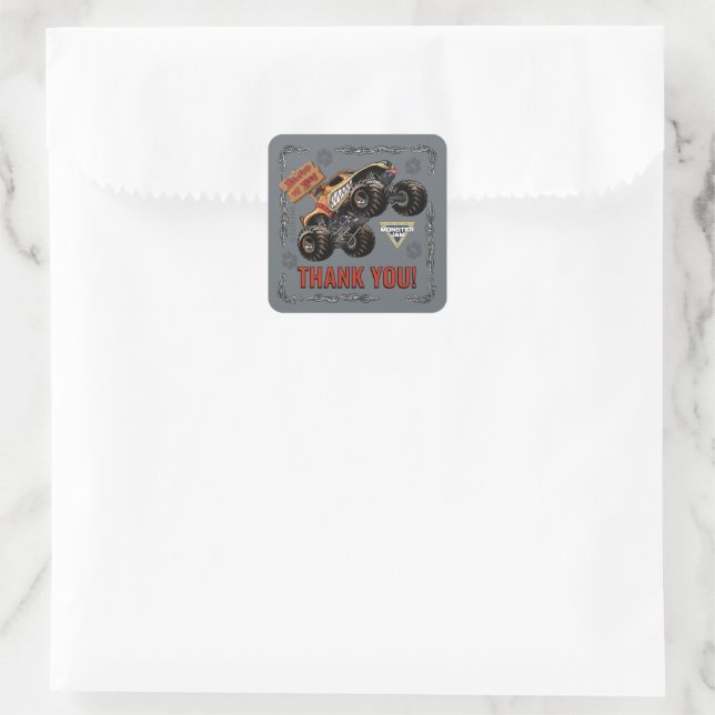 Monster Jam - Monster Mutt Birthday Square Sticker (Bag)