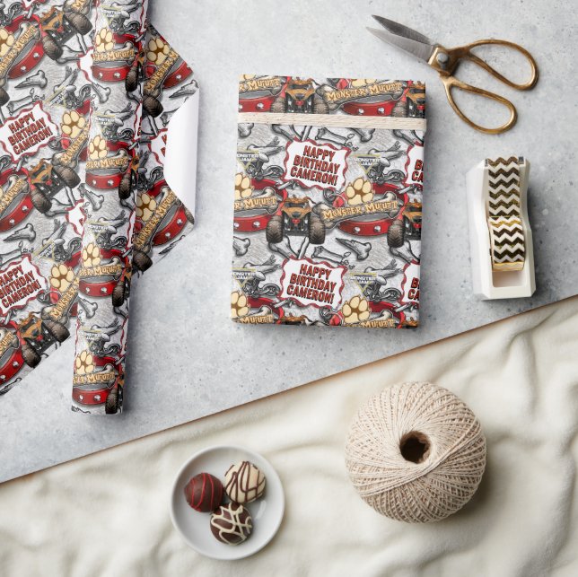Monster Jam - Monster Mutt Birthday Wrapping Paper (Crafts)