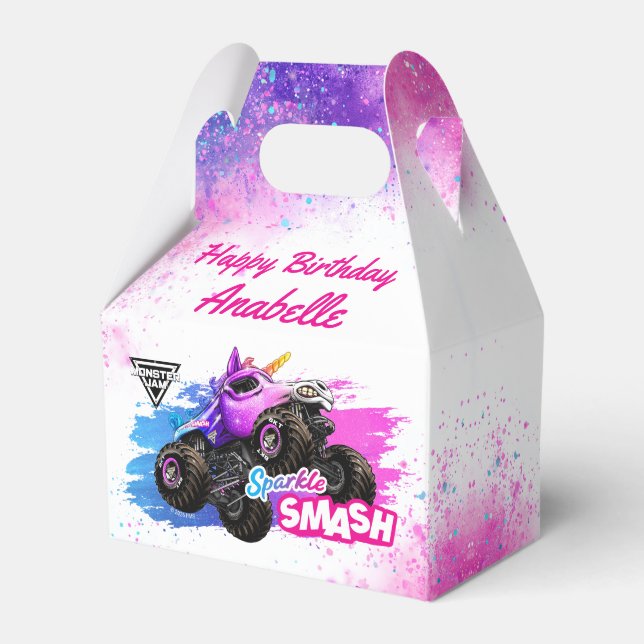 Monster Jam - Sparkle Smash Birthday Favor Box (Front Side)