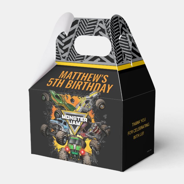 Monster Jam Trucks Birthday Favor Box (Front Side)