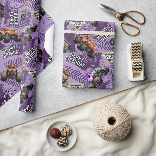 Monster Jam Trucks Birthday Wrapping Paper (Crafts)