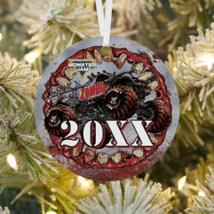 Monster Jam Zombie Metal Ornament