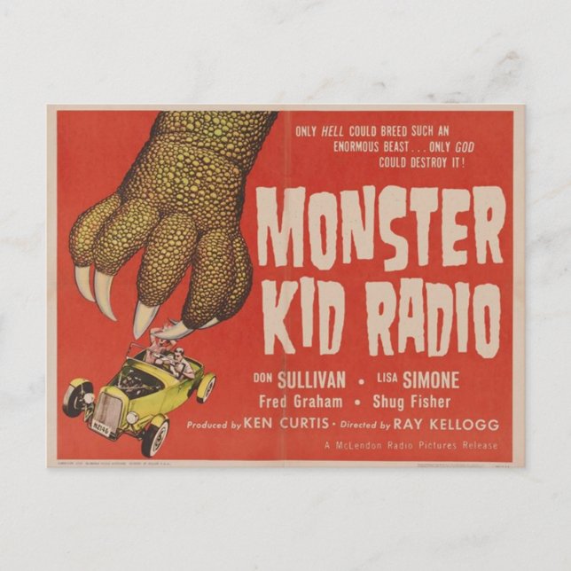 Monster Kid Radio Meets The Giant Gila Monster Postcard (Front)