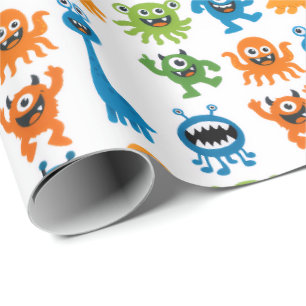 Monster Kids Birthday  Wrapping Paper