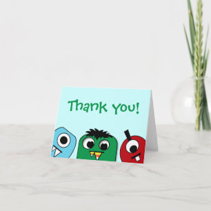 Monster Kids Thank You Card