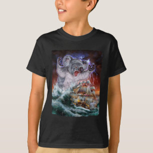 Monster Koala As Kraken Attack A War Ship At High T-Shirt