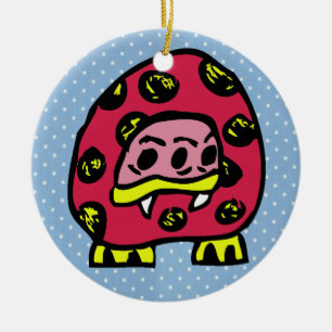 Monster Ladybug Ceramic Ornament