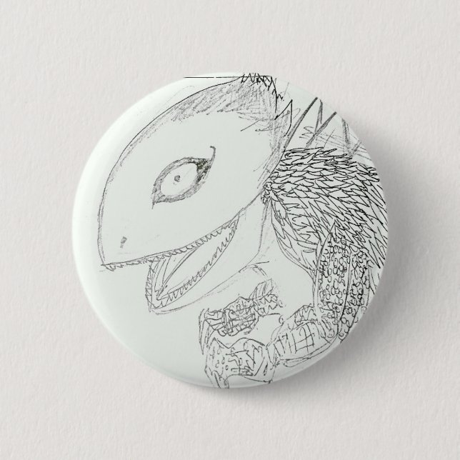 monster lizard cartoon 2 inch round button (Front)