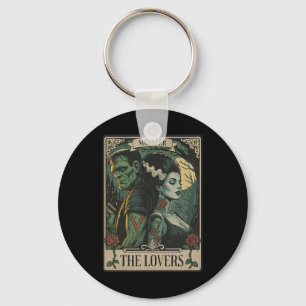 Monster Lovers Tarot Card Gothic Frankenstein Hall Keychain