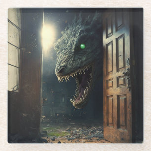 Monster lurk glass coaster