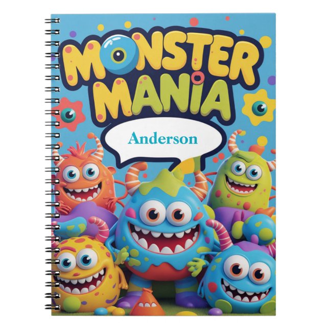 Monster Mania – Personalized Fun & Silly Monster Notebook (Front)