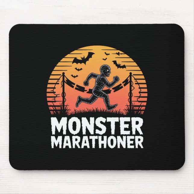 Monster Marathoner Halloween Mummy Runner  Mouse Pad (Front)