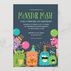 MONSTER MASH ANNIVERSAIRE DE ENFANT invitation D'I