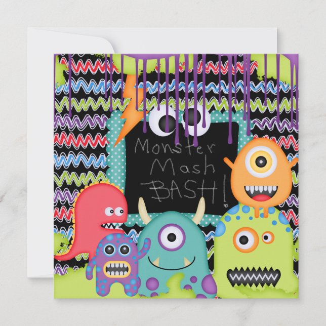 Monster Mash Bash Birthday Invitation (Front)