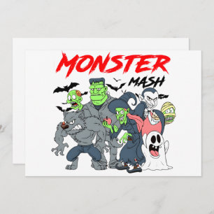 Monster Mash Bash — Spooky Crew in Party Mode Holiday Card