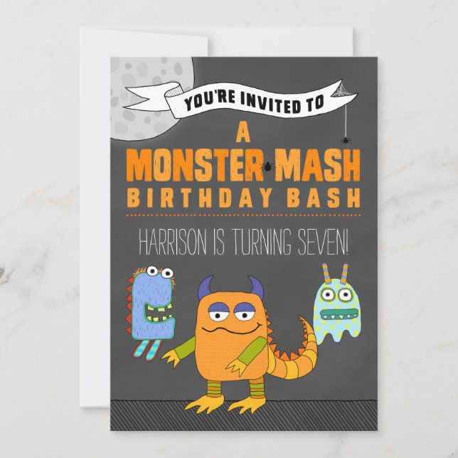 Monster Mash BIRTHDAY Bash Invitations (Front)