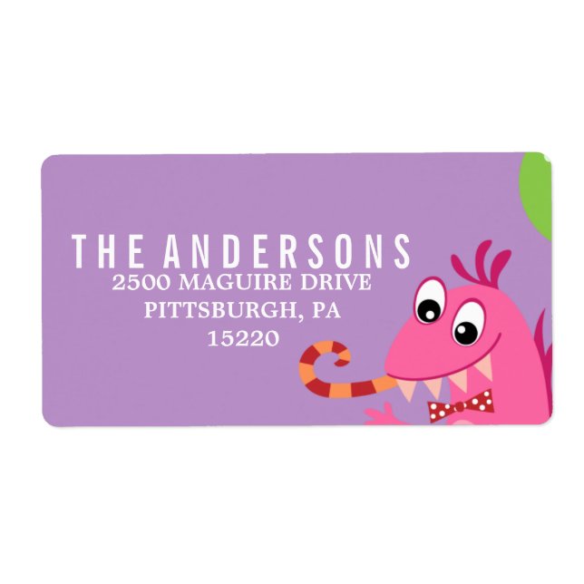 MONSTER MASH BIRTHDAY RETURN ADDRESS LABEL (Front)