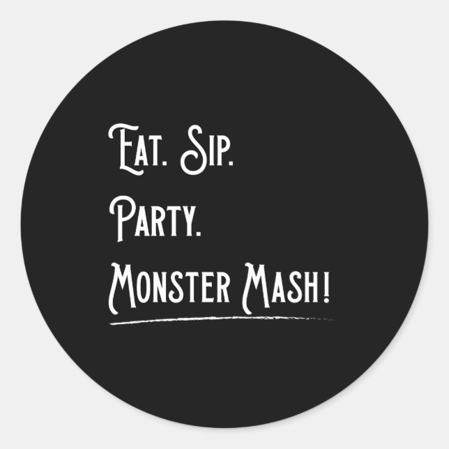 Monster Mash Halloween Classic Round Sticker (Front)