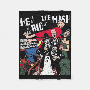 Monster Mash Halloween Ghoul Ghost Fleece Blanket