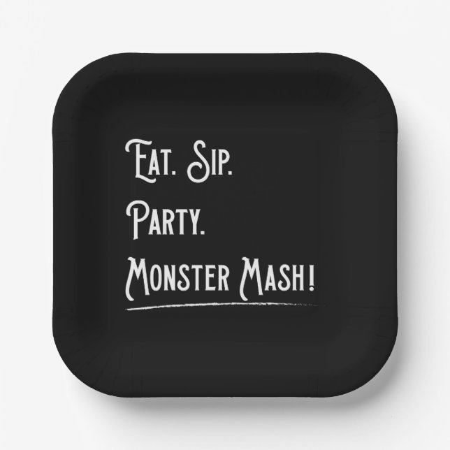 Monster Mash Halloween Party Paper Plate (Front)
