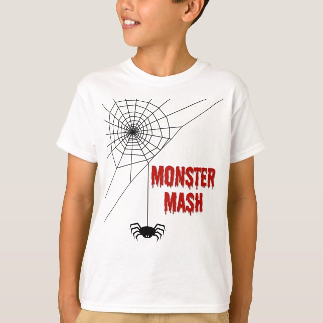Monster Mash Halloween Spiderweb T-Shirt (Front)