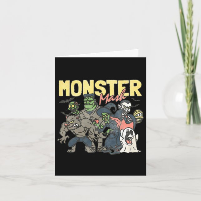 Monster Mash Happy Halloween Spooky Season Trick O Card (Front)