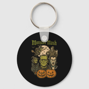 Monster Mash Retro Halloween Funny Monster Soky Wo Keychain