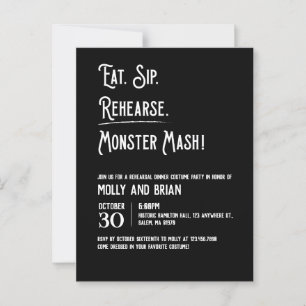 Monster Mash Wedding Rehearsal Invitation Postcard