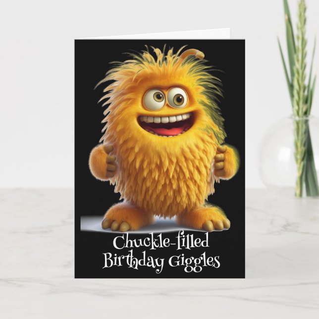Monster Mayhem...Chuckle Chimp Birthday card (Front)