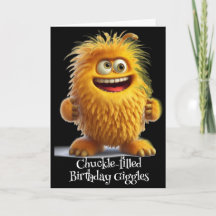 Monster Mayhem...Chuckle Chimp Carte d'anniversair
