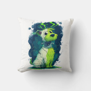 Monster Mutt � Cute Halloween Dog Throw Pillow