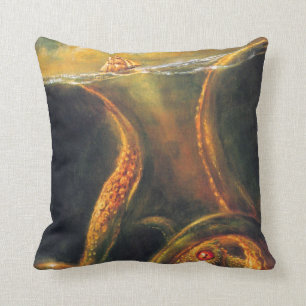 Monster Octopus Throw Pillow