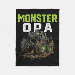 Monster OPA Truck Fathers Day Mud Riding Fleece Blanket