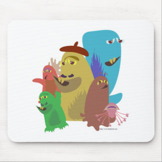 Monster Pals Cute Creature Friends Cartoon Art Mouse Pad